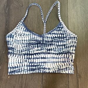 GAIAM Navy and White Tie-Dye Sports Bra